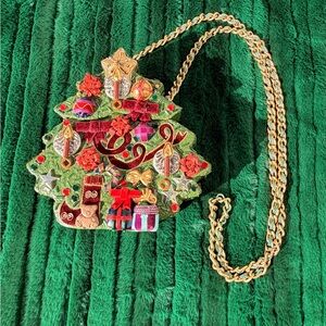 Mary Frances Christmas Tree Purse cross body handbag glittering
